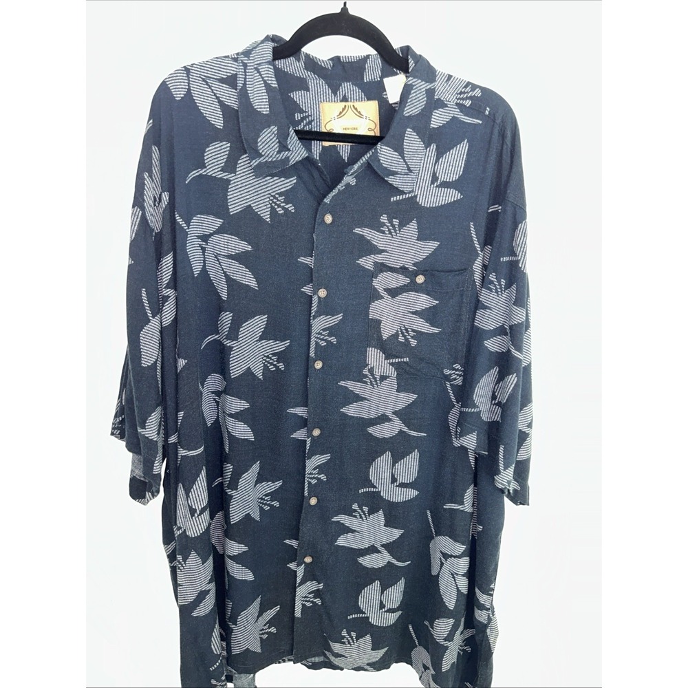 Bruno New York Men's 3 XL Short Sleeve Button Down Navy Summer Shirt